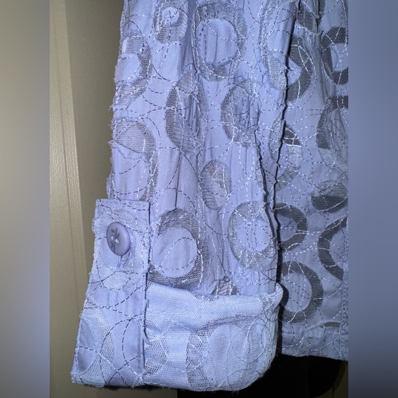 Ruby Rd. Blue Circular Pattern Lightweight Jacket size 8 - Picture 6 of 13